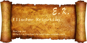 Elischer Krisztián névjegykártya